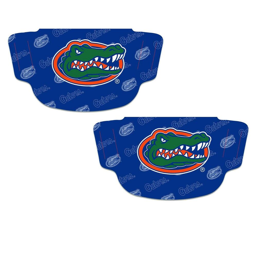 Florida Gators Face Mask Covering 2-Pack Lot Blue Team Logo NCAA New